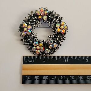 Womens Crystal Rhinstone Brooch & Necklace Vintage Fashion Jewelry Missing Stone